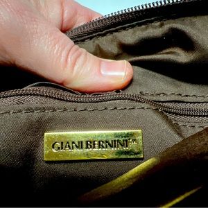 Giani Bernini Medium  Brown Genuine Leather Crossbody Bag, Adju Strap